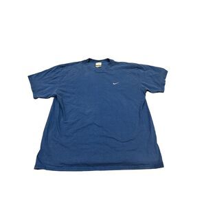 Vintage Y2K Nike Silver Tag Small Swoosh Stitched Navy Blue T-Shirt Size‎ XL